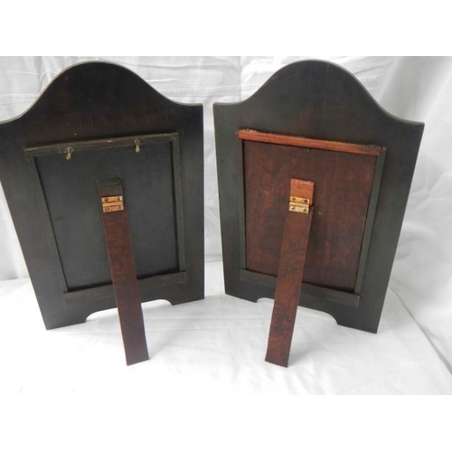 2141 - A pair of art deco inlaid photo frames, 10'' x 16''.