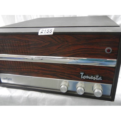 2155 - A vintage Tanesta record player, looks to be in good condition.