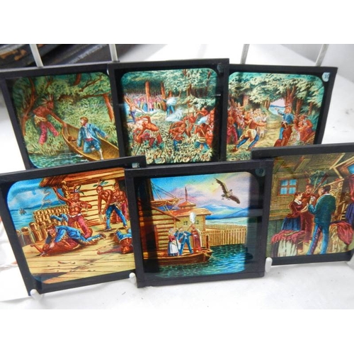 2160 - A good collection of coloured magic lantern slides.