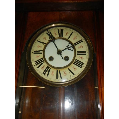 2180 - A Victorian mahogany Vienna wall clock.