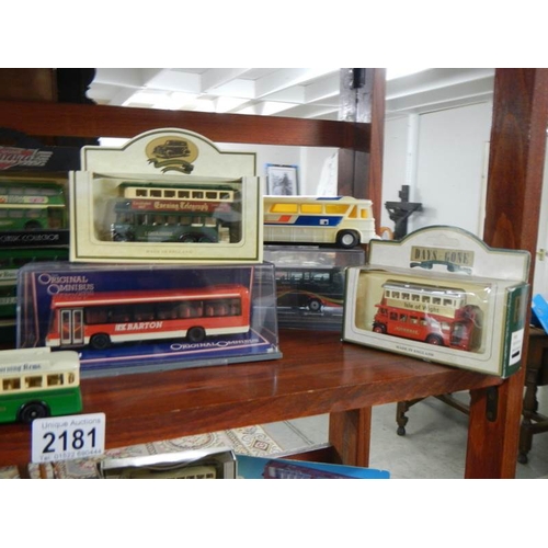 2181 - 2 shelves of Days Gone buses etch.,