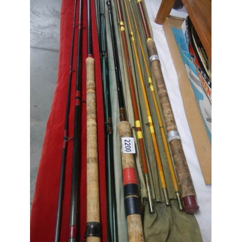 2200 - 3 good fishing rods.