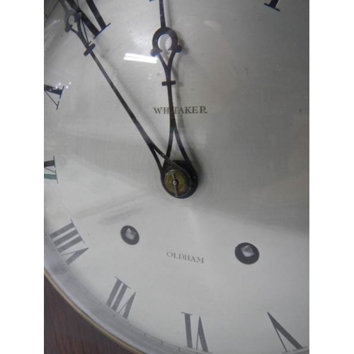 2212 - A 'Whitaker, Oldham' bracket clock with silvered dial.