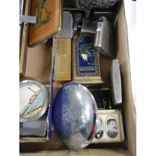 2231 - A mixed lot of old lighters, cigarette case etc.,