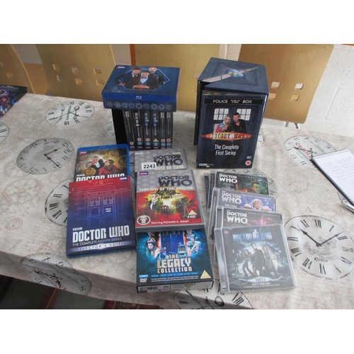 2243 - 65 classic Dr Who DVDs all as new. A Dr. Who complete first series (box a/f). A boxed series 1-7 (mi... 