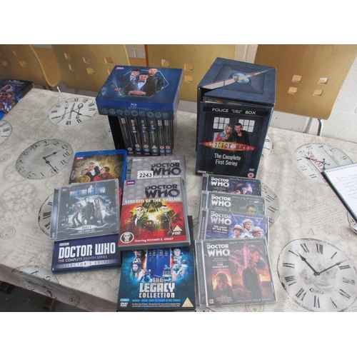 2243 - 65 classic Dr Who DVDs all as new. A Dr. Who complete first series (box a/f). A boxed series 1-7 (mi... 