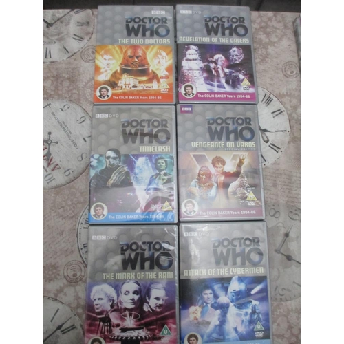 2243 - 65 classic Dr Who DVDs all as new. A Dr. Who complete first series (box a/f). A boxed series 1-7 (mi... 