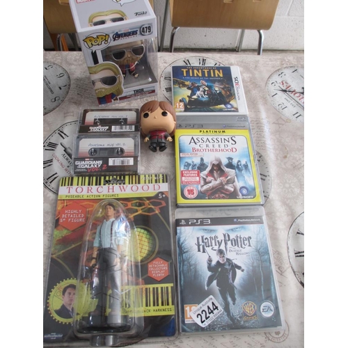 2244 - A collection of DVDs, Blu-Rays, Steel books (It and Chenobyl), a Thor POP! bobblehead, 2 Guardians o... 