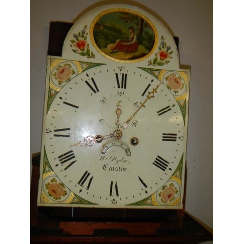 2252 - An 8 day painted dial Grandfather clock, Caistor complete with framed photograph of original owner.