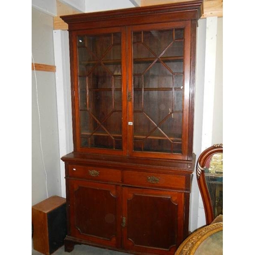 2259 - A Victorian mahogany astragal glazed bookcase.