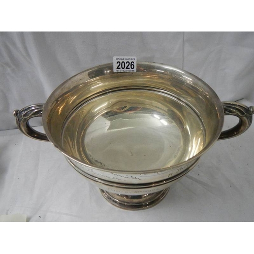 2026 - A large hall marked silver bowl with six signatures, 24 ounces / 834 grams.