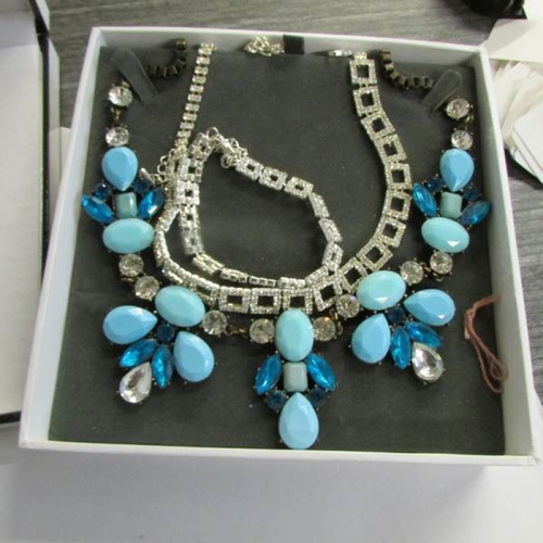 2045 - 2 dazzling vintage necklace and a further necklace in a designer style.