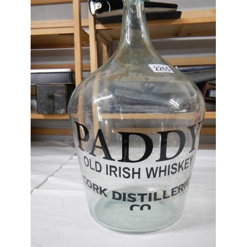 2265 - An old Paddy's Irish whisky jar, 18'' tall.