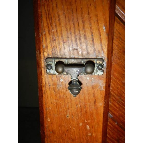 2284 - A pair of old  bedside cabinets with marble tops and heavy brass hinges,  possibly Scottish. (one to... 