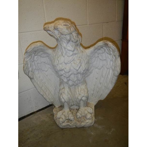 2293 - A pair of American Gaurdian eagles, 1930's, made from reconstituted marble, hand carved (NOT CONCRET... 