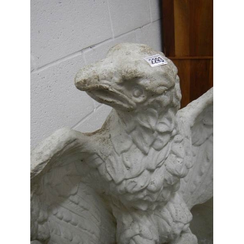 2293 - A pair of American Gaurdian eagles, 1930's, made from reconstituted marble, hand carved (NOT CONCRET... 