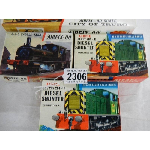 2306 - 4 Airfix engines being City of Truro, Saddle Tank and 2 Diesel shunters