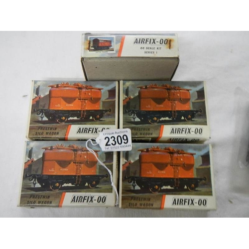 2309 - 5 boxed Airfix '00' silo wagons.