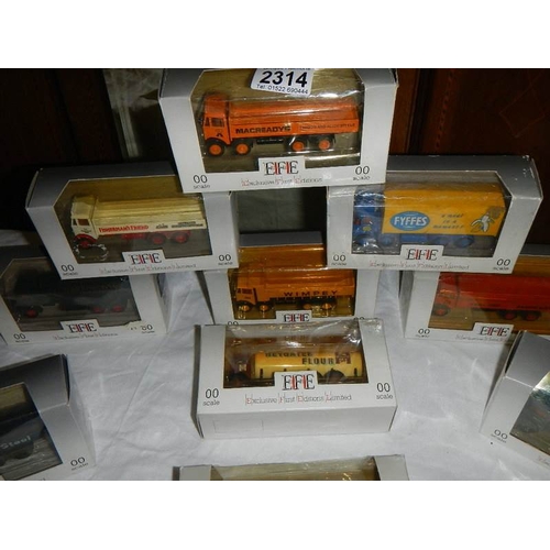 2314 - 14 boxed 'EFE' '00' scale die cast trucks.