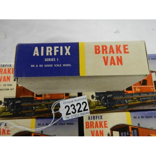 2322 - 5 boxed Airfix brake vans.