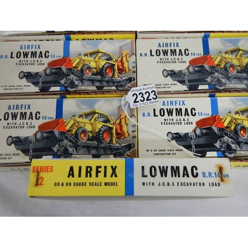 2323 - 9 Airfix BR Lowmac 14 ton excavator load trucks.