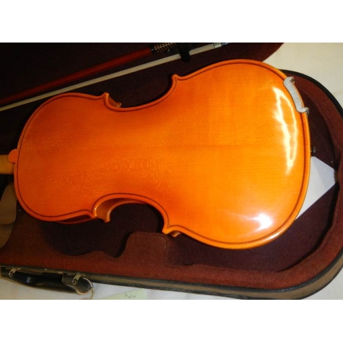 2363 - A cased Andreas Feller violin with bow for Stentor Music Co., Ltd.,