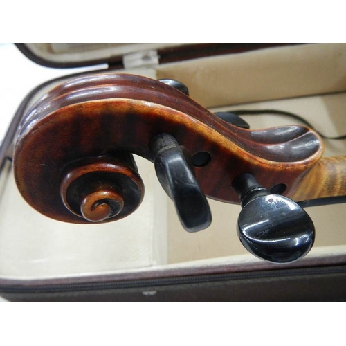 2365 - A cased late 19th century violin - Carlo Fissorie, Milano, Anno 1896? with 3 bows.