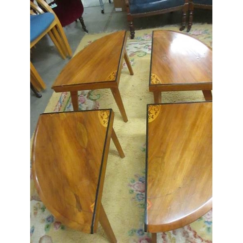 2395 - A Victorian loo table top converted in to 4 smaller tables.