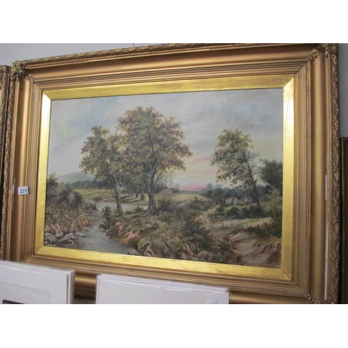 2355 - A good pair of Victorian oil paintings in gilt frames, one has slight damage.