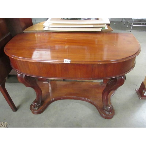 2387 - A Victorian mahogany hall table in good condition.