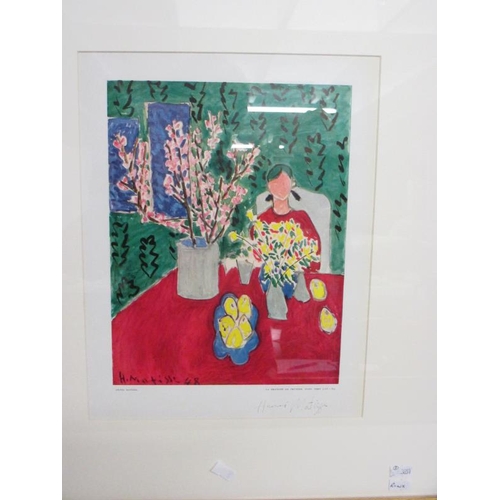 2553 - Henri Matisse (1869-1954) Pencil signed lithographic print entitled La branche de prunier fond vert ... 