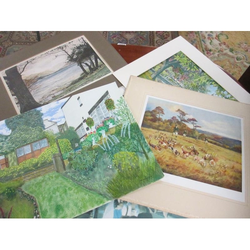 2563 - Portfolio of paintings, artist signed prints etc various artists including Pamela Guille A.R.C.A. (1... 