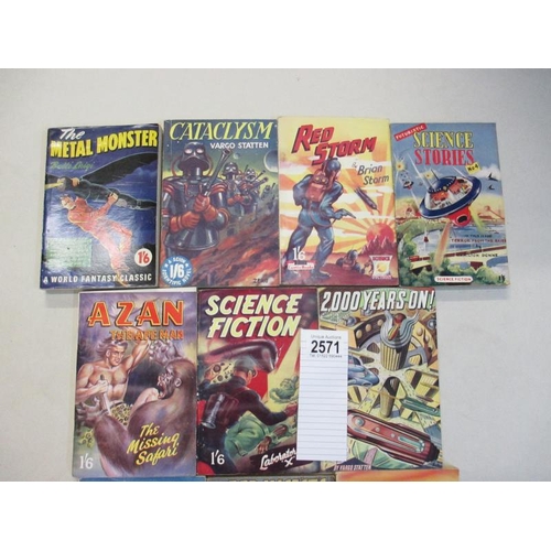 2571 - A good collection of 10 early Sci-Fi pulp magazines / books including The Metal Monster, Cataclysm, ... 