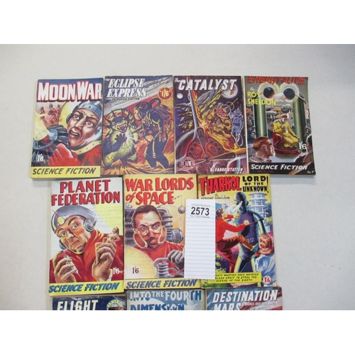 2573 - A good collection of 10 early Sci-Fi pulp magazines / books including Moon War, Planet Federation, D... 