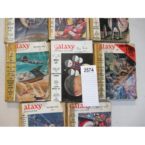 2574 - Acollection of 8 early Galaxy Science Fiction pulp magazines