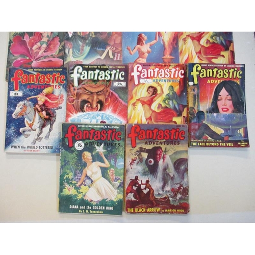 2578 - A good collection of 14 Fantastic Adventure  pulp magazines