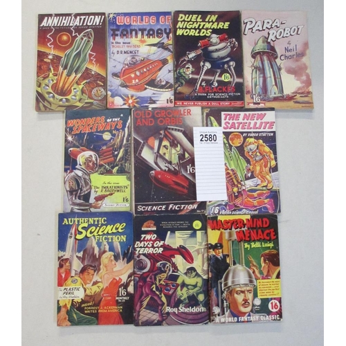 2580 - A good collection of 10 early Sci-Fi pulp magazines / books including Duel in Nightmare Worlds, Para... 