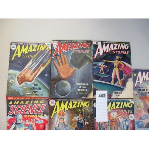 2585 - A collection of 7 Amazing Stories sci-fi magazines