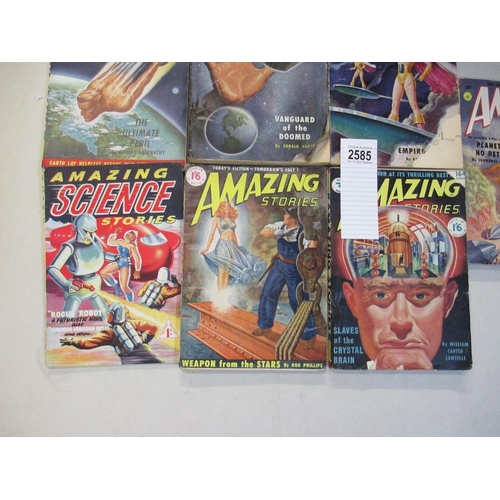 2585 - A collection of 7 Amazing Stories sci-fi magazines