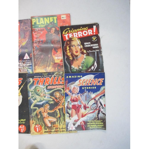 2590 - A good collection of 4 Planet Stories, 4 Thrills Incorporated and others science fiction magazines