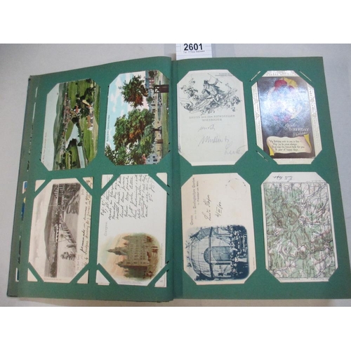 2601 - A good postcard album including military, topographical, comic etc (approx 240 postcards, a selectio... 