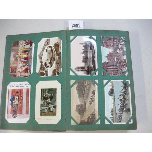 2601 - A good postcard album including military, topographical, comic etc (approx 240 postcards, a selectio... 