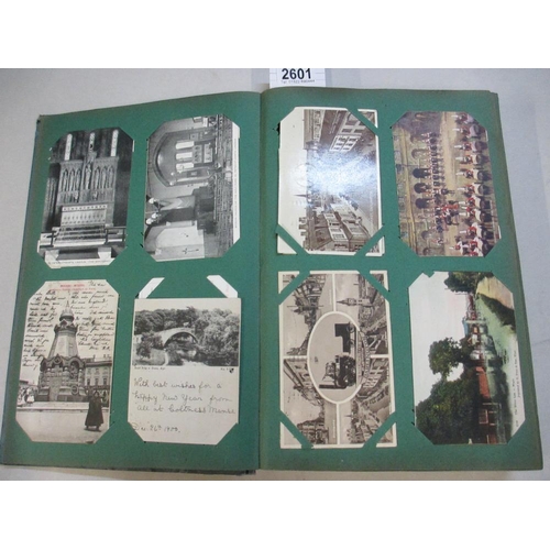 2601 - A good postcard album including military, topographical, comic etc (approx 240 postcards, a selectio... 