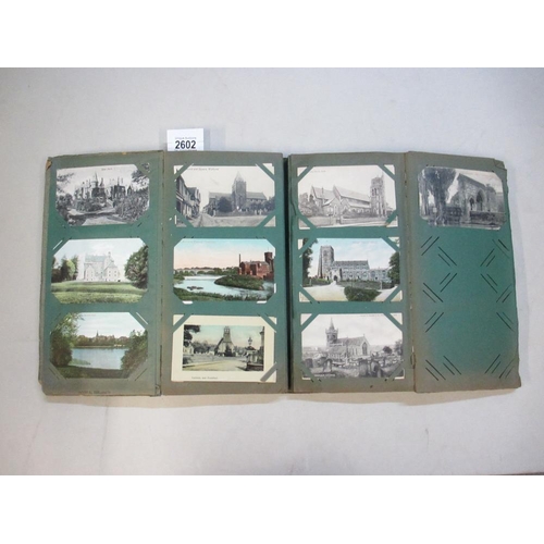 2602 - A good postcard album with double opening in front including topographical etc (approx 180 postcards... 