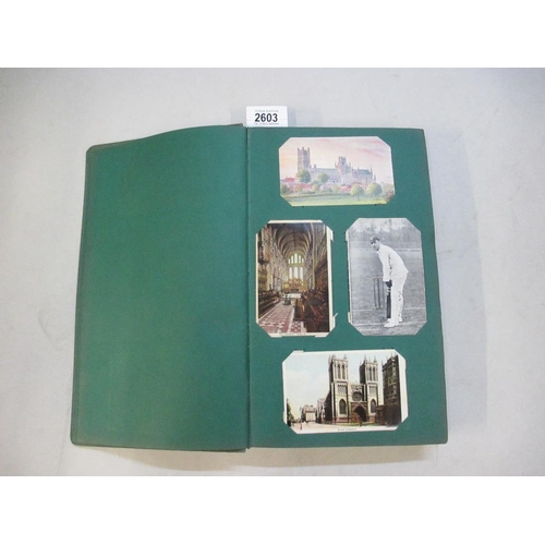 2603 - A good postcard album including military, topographical, transport etc (approx 280 postcards, a sele... 