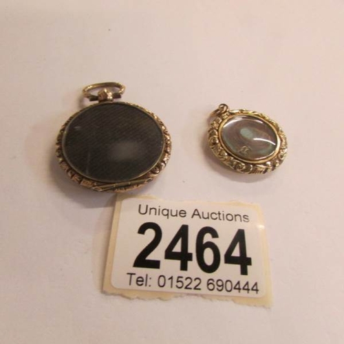 2464 - A Georgian memorial locket dated January 1830 and inscribed Joseph Elkins together with a further 19... 