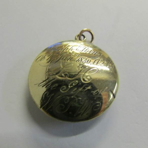 2464 - A Georgian memorial locket dated January 1830 and inscribed Joseph Elkins together with a further 19... 