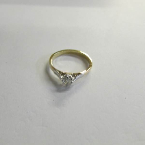 2467 - An old cut diamond ring, approximately 20 carat, in gold shank, size N.