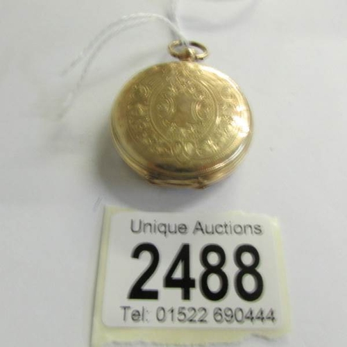 2488 - A 14ct gold ladies watch fob.