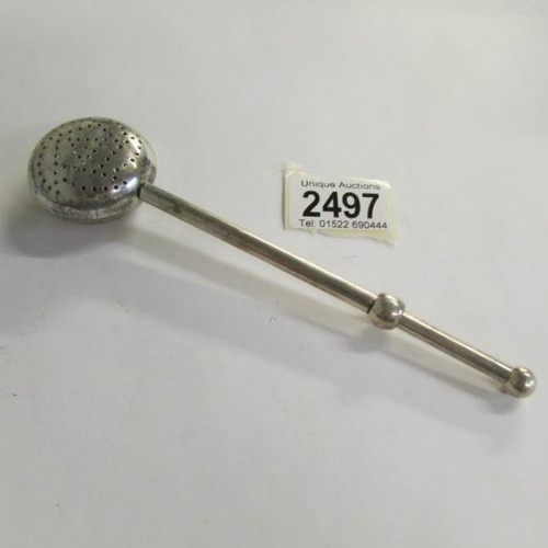 2497 - A rare silver plate tea infuser.